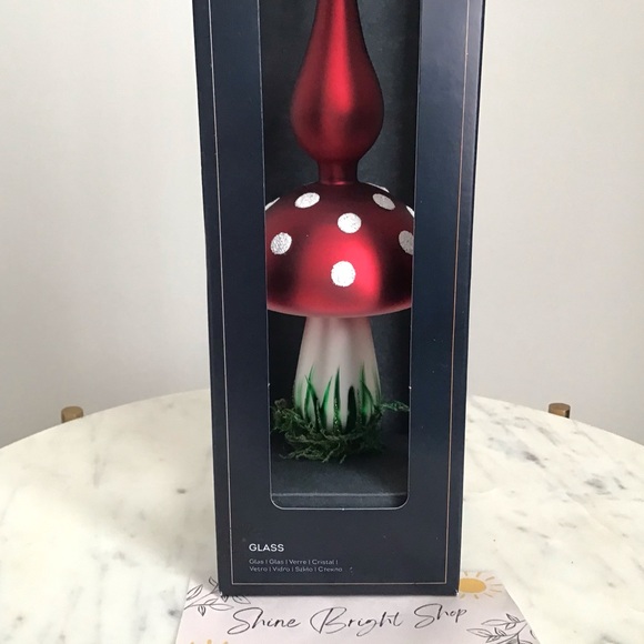 Anthropologie Glass Tree Topper Mushroom New In Box New With Tag - Picture 5 of 7